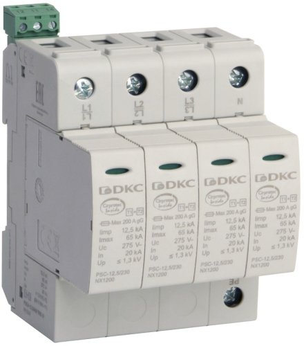 Ограничитель импульсных напряжений УЗИП DKC Jupiter 4п L1-L2-L3-N-PE классI+II 12.5кА с NFC картинка